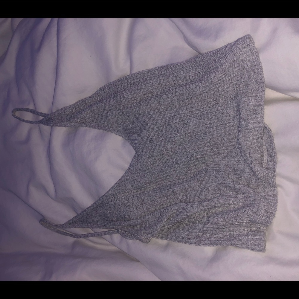 Ribbed Gray Brandy Melville Crop Tank